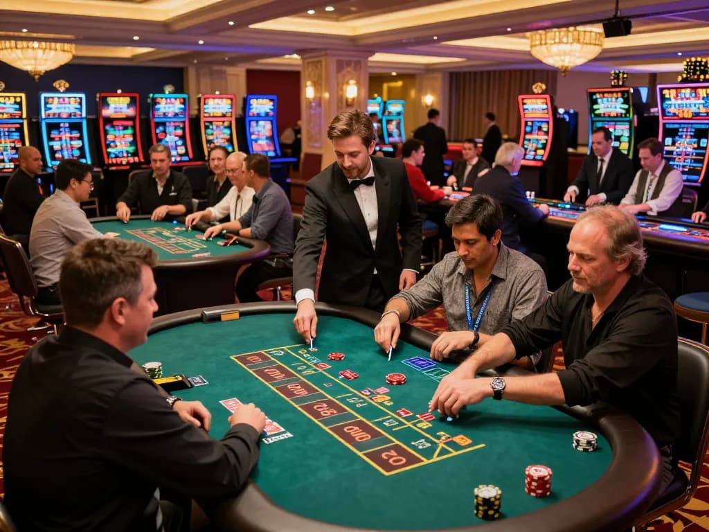 Gamblers experiencing thrills at TR88 casino tables with lively gameplay ambiance.