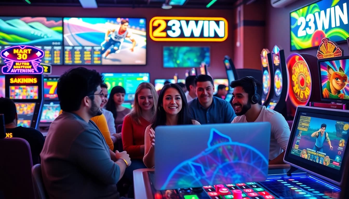 Dynamic gaming experience at 23WIN with players engaged in various online games.