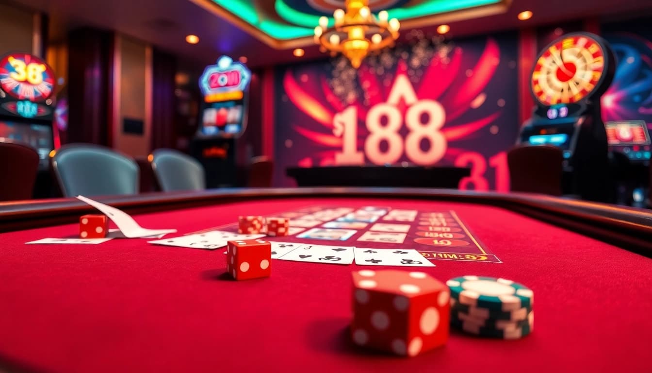 Playing go88 tài xỉu with vibrant dice and chips in an exciting online casino environment.