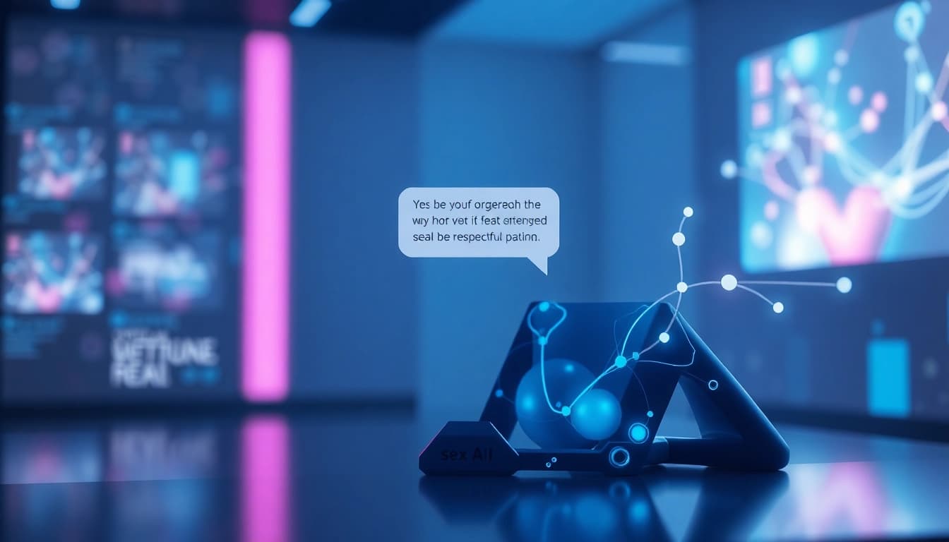 Engaging visual of 'sex AI' showing digital interactions and futuristic technology in a respectful, innovative atmosphere.