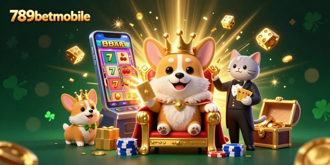 Engage with the vibrant casino atmosphere of 789betmobile through this festive 3D illustration.