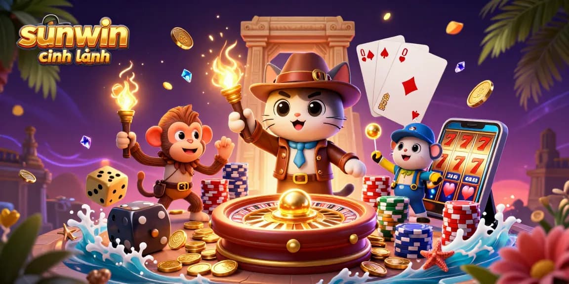 Win big at sunwin chính hãng with an exciting casino adventure featuring golden treasures and vibrant game elements.