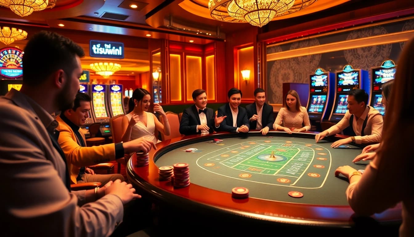 Experience high-energy gameplay as players strategically download tải sunwin at a vibrant casino table.