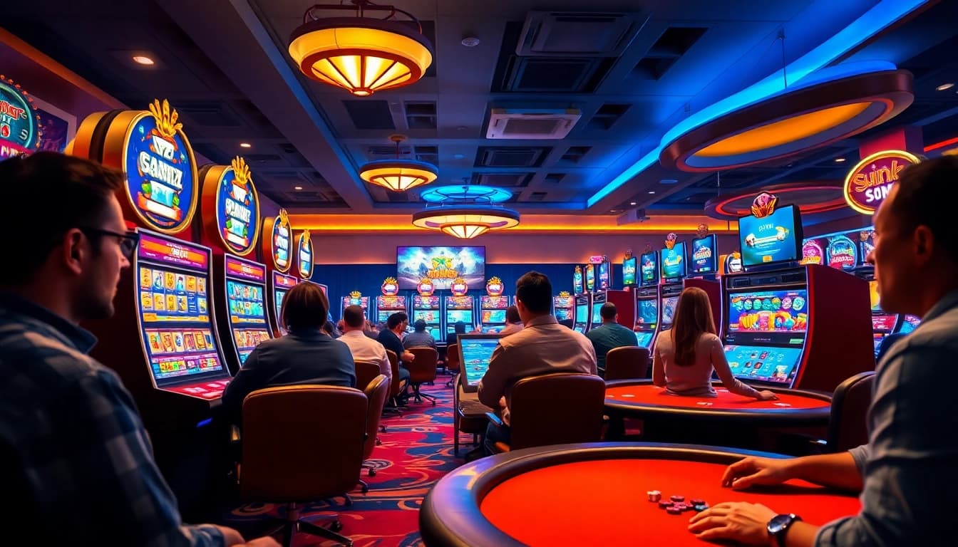 Exciting gaming environment at nohu90 with players enjoying various casino games.