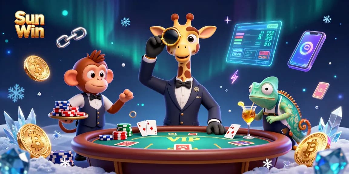 Experience thrilling gameplay at Sun Win with a high-roller giraffe and casino elements.