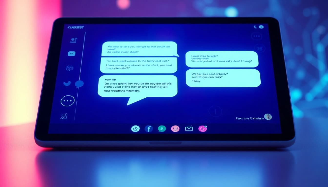 Engaging AI sex chat interface displayed on a sleek device, showcasing playful interactions.