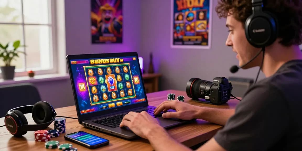 Excited player engaged with bonus buy slots on https://crownnorthill.co.uk, showcasing vibrant graphics and gaming atmosphere.