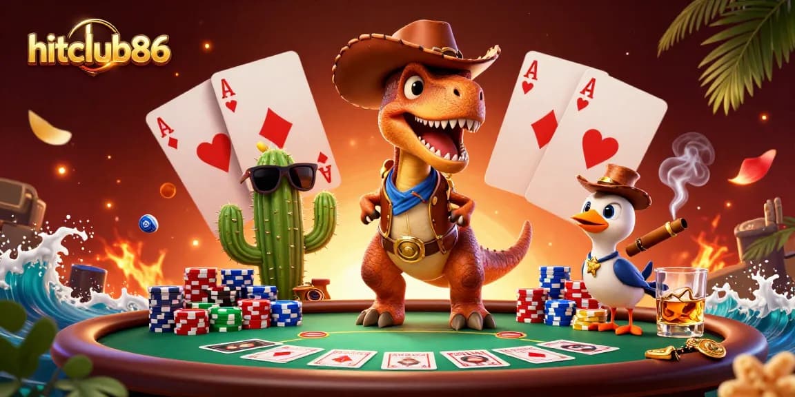 Engage in thrilling gaming activities with hitclub86 at a vibrant poker table.
