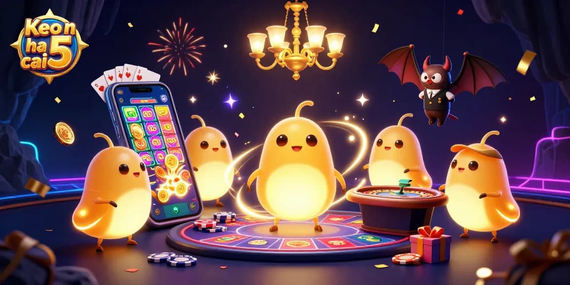 Experience the thrill of Keo nha cai 5 with vibrant casino elements and engaging gameplay, illuminated by glowworms.