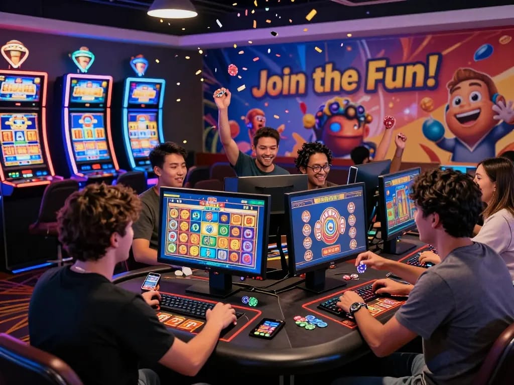 Exciting online gaming atmosphere featuring players at a lively 娛樂城.