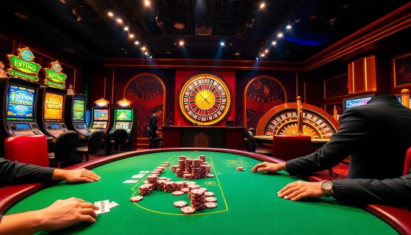 Experience the excitement of 789win com with vibrant poker chips and engaging players.