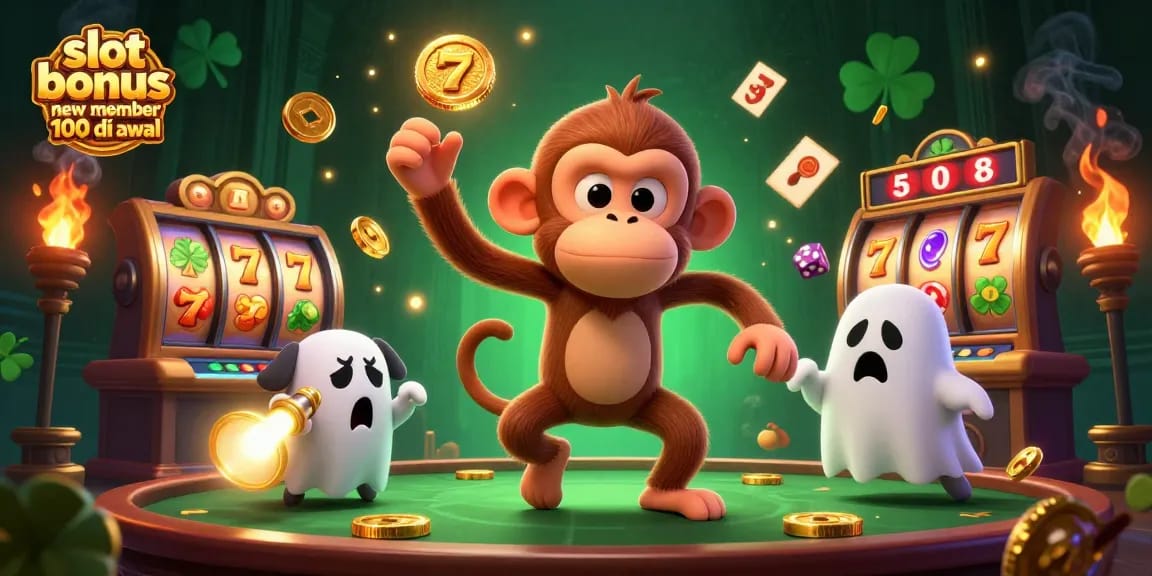 Mainkan slot bonus anggota baru 100 di awal saat melihat karakter lucu di kasino yang menakutkan.