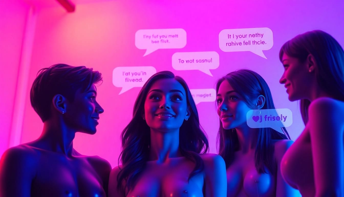 Engaging AI avatars in flirty conversations for ai sexchat experience.
