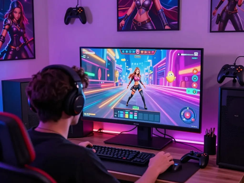 Immersive sex simulator game scene with vibrant graphics and player engagement.