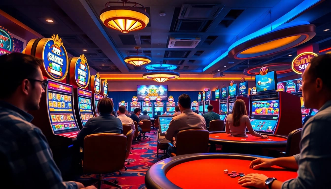 Exciting gaming environment at nohu90 with players enjoying various casino games.