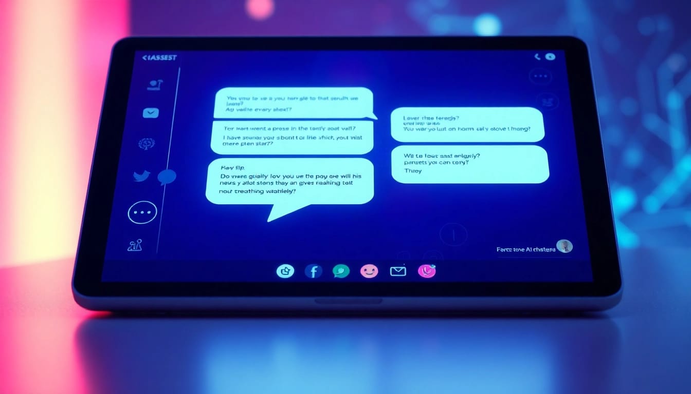 Engaging AI sex chat interface displayed on a sleek device, showcasing playful interactions.