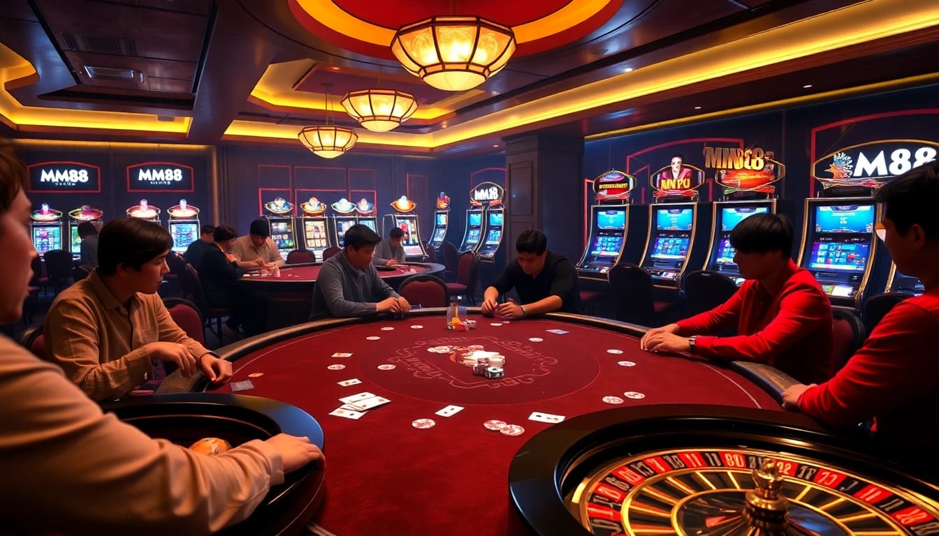 Experience the thrill of gambling with MM88 HOW in a luxurious casino setting.