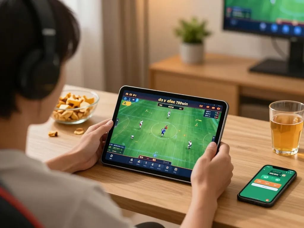 Experience intense đá gà 789win action at home using a tablet while placing bets strategically.