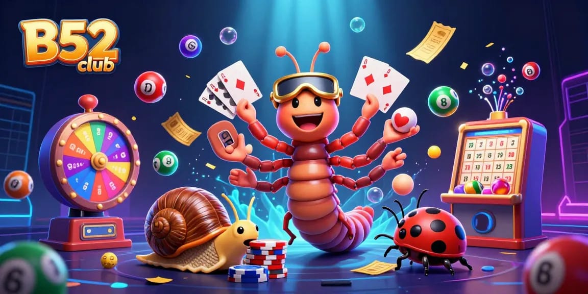 Bets in the dynamic atmosphere of B52 club featuring a dealer and colorful gaming elements.