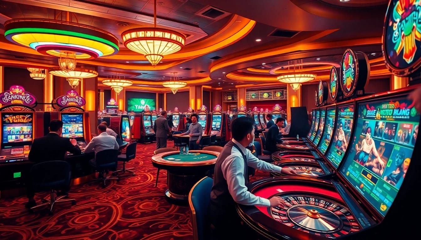 Experience the excitement of high-stakes gambling at https://wapt.co.com/ featuring casino tables and vibrant slot machines.