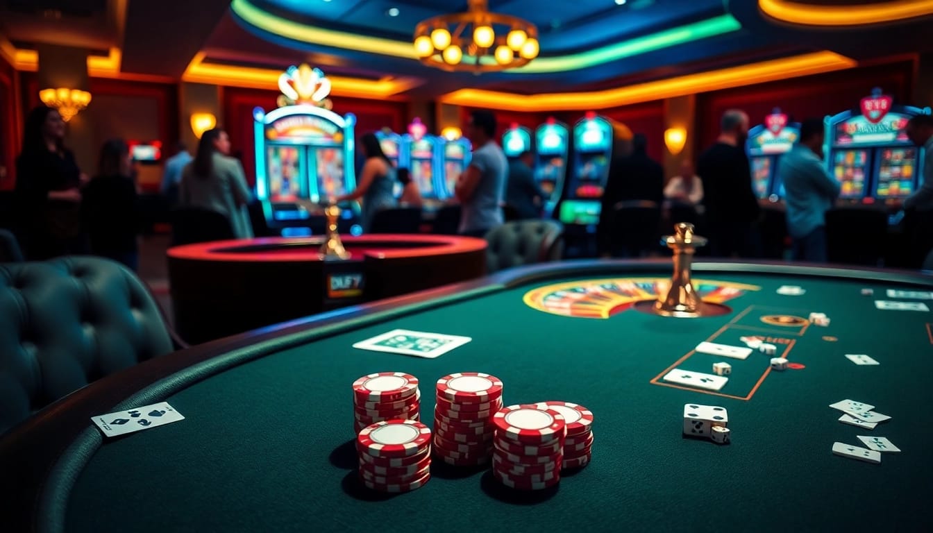 Experience thrilling gameplay at DF999 casino with vibrant tables and engaging gambling elements.