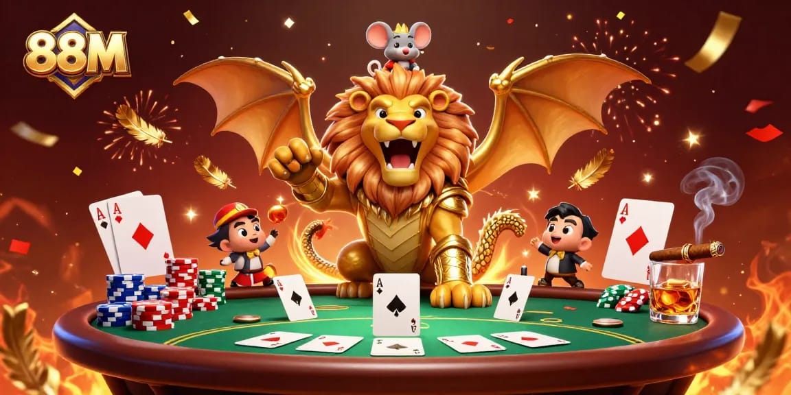 Play exciting poker with 88M as a chimera creature and mouse jockey thrill the game.