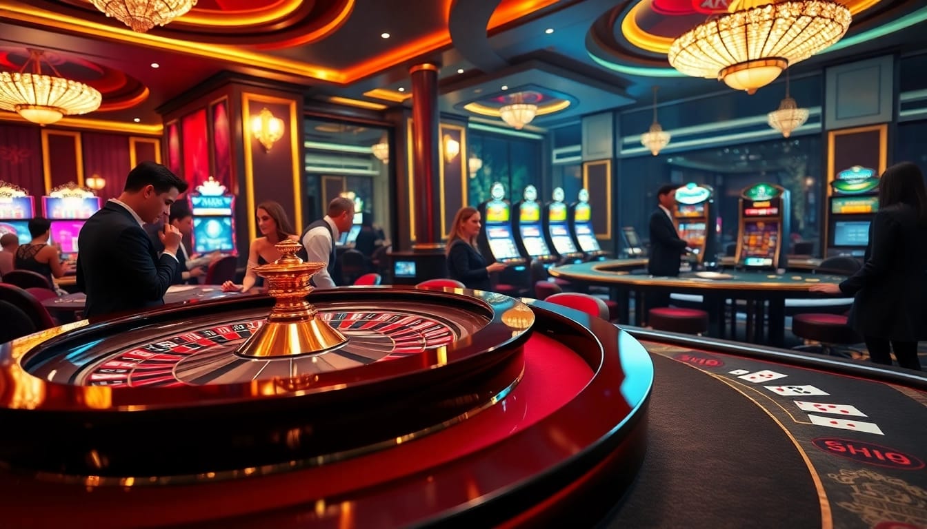 Players engaging at a roulette table in a luxurious casino environment at https://pg999.baby/, highlighting excitement and sophistication.