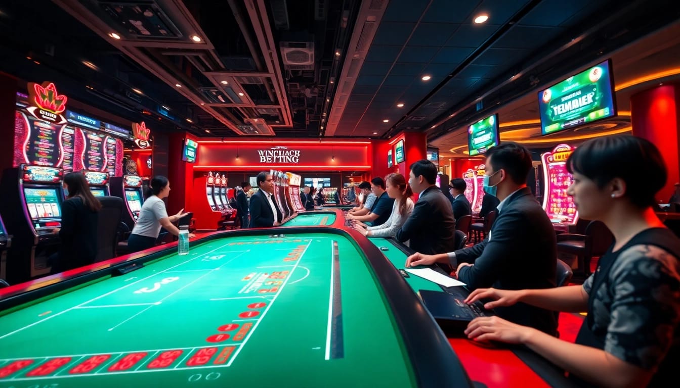 Engaging gaming scene at winvn88.live showcasing vibrant casino activities and sports betting excitement.