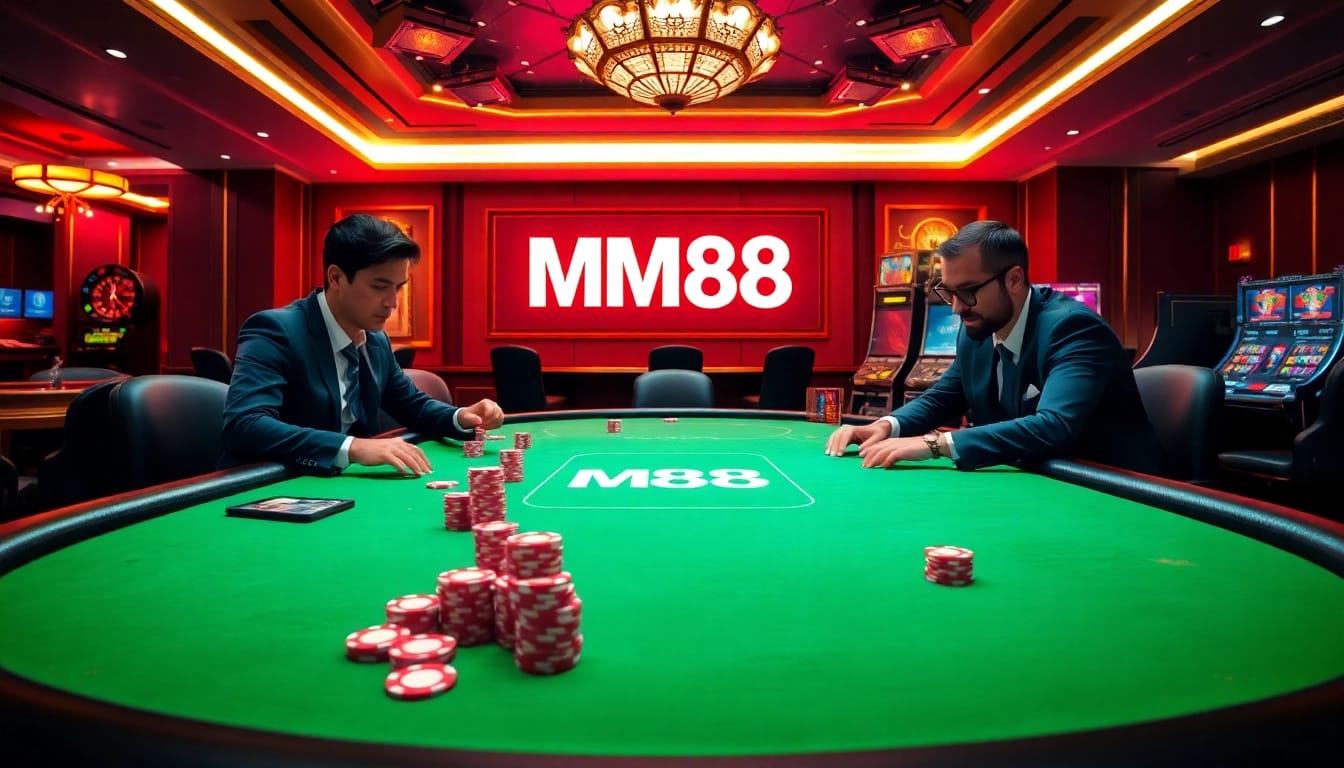 Experience the excitement of strategic gameplay at MM88's vibrant casino tables.