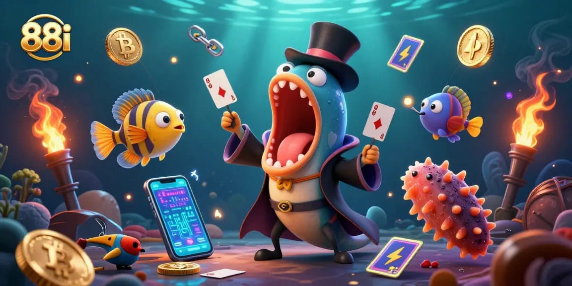 88i platform showcasing an engaging deep-sea themed casino scene with vibrant characters and gaming elements.