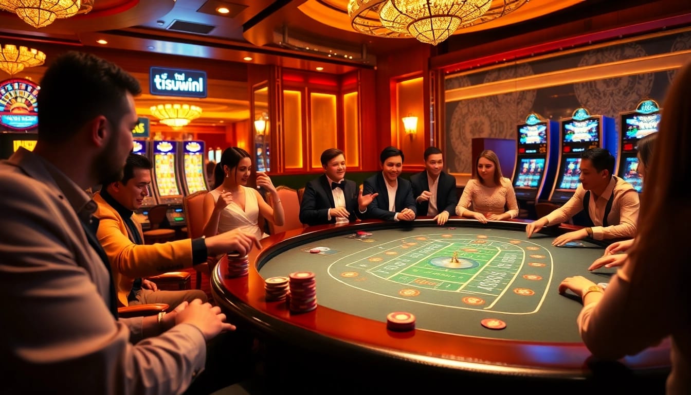 Experience high-energy gameplay as players strategically download tải sunwin at a vibrant casino table.