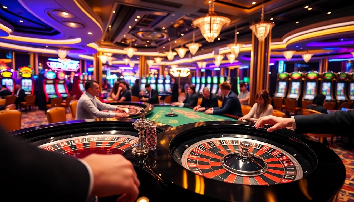 Experience the thrill of SUNWIN casino games with vibrant players at the roulette table.