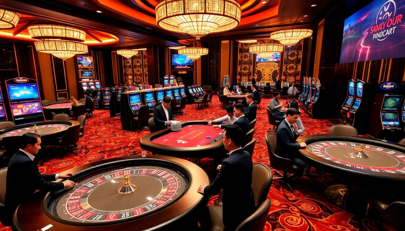 Experience the excitement of xin88 com sòng bạc with players at a vibrant casino table.
