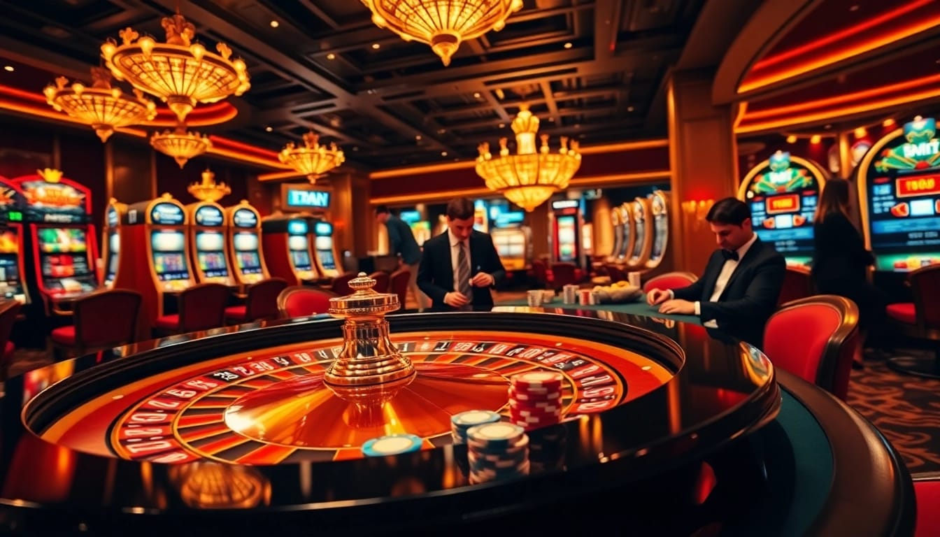 Experience the thrill of gaming at http://228kbet.net/ with vibrant casino tables and professional players engaged in action.