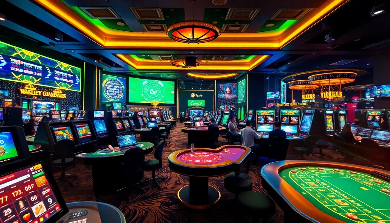 Dynamic online gaming environment showcasing the excitement of good88.hu.net with modern casino elements.