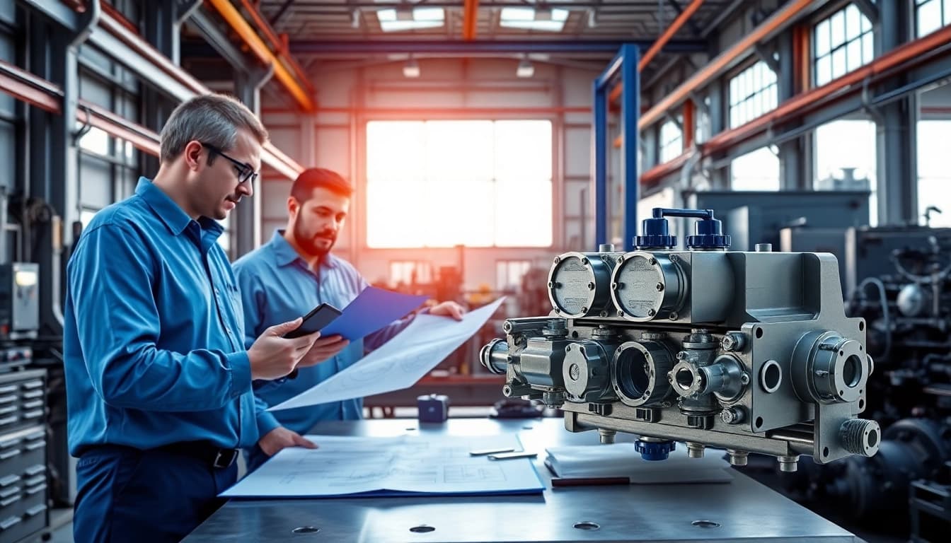 HM88 Series Three-Valve Direct Mount Manifold showcased in a modern industrial environment.