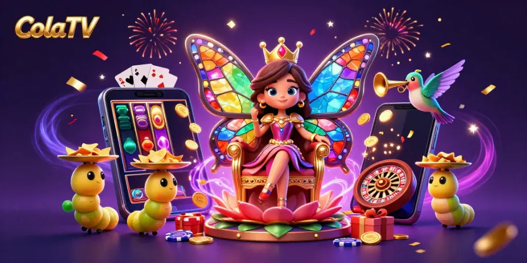 Experience live football with ColaTV, featuring vibrant characters and dynamic gambling elements.