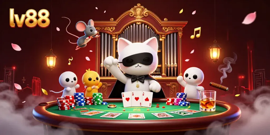 Experience thrilling gameplay with lv88 at a vibrant casino scene featuring an enchanting 3D cat