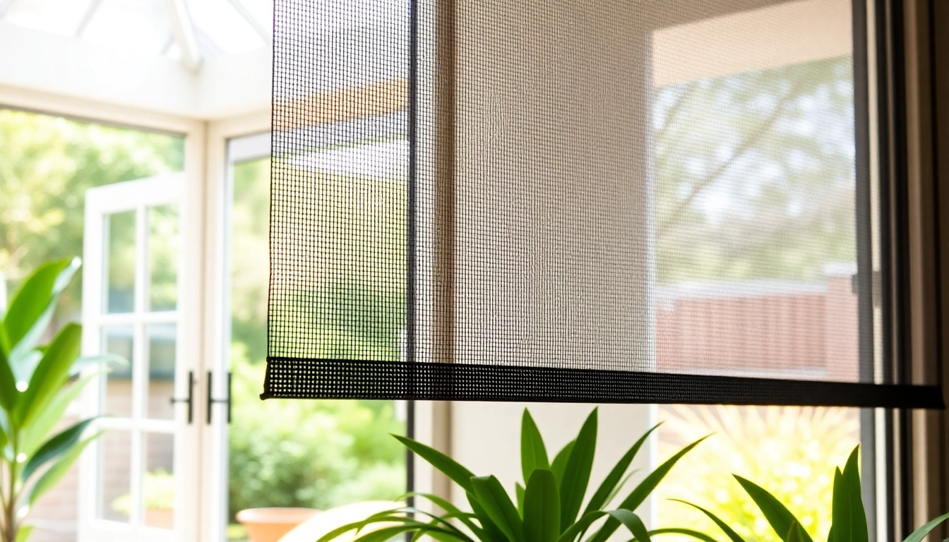 Showcase a Flyscreenmaxx installation in a bright, modern home environment with detailed mesh.