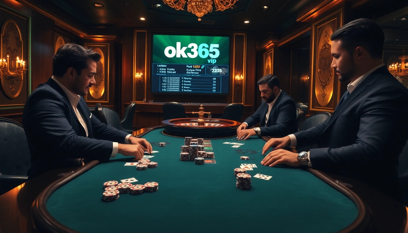 Experience the excitement of high-stakes gaming at ok365 vip with elite poker players and glamorous casino elements.