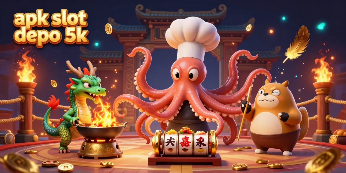 Experience the excitement of apk slot depo 5k with vibrant casino elements and engaging characters in action.