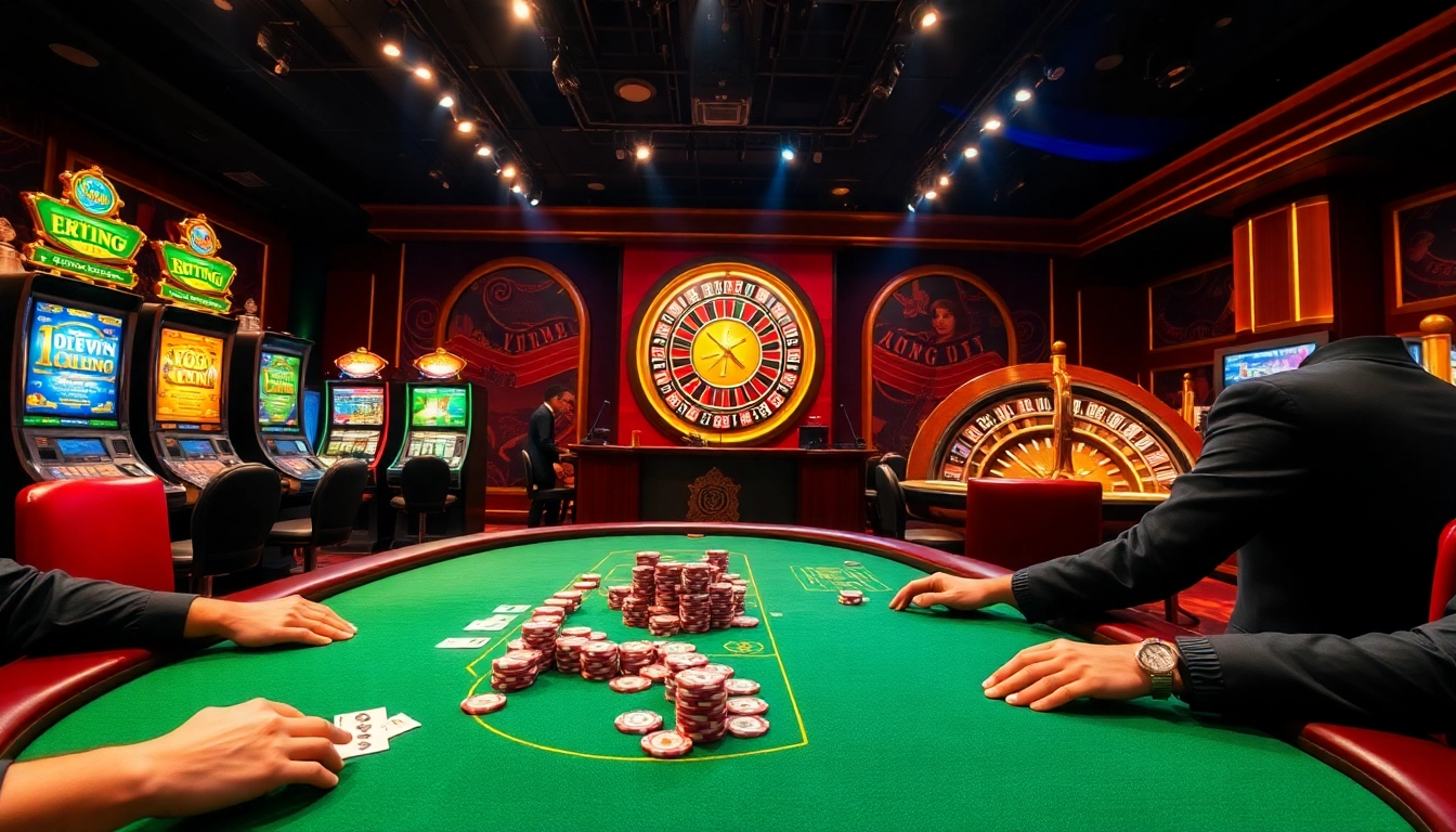 Experience the excitement of 789win com with vibrant poker chips and engaging players.