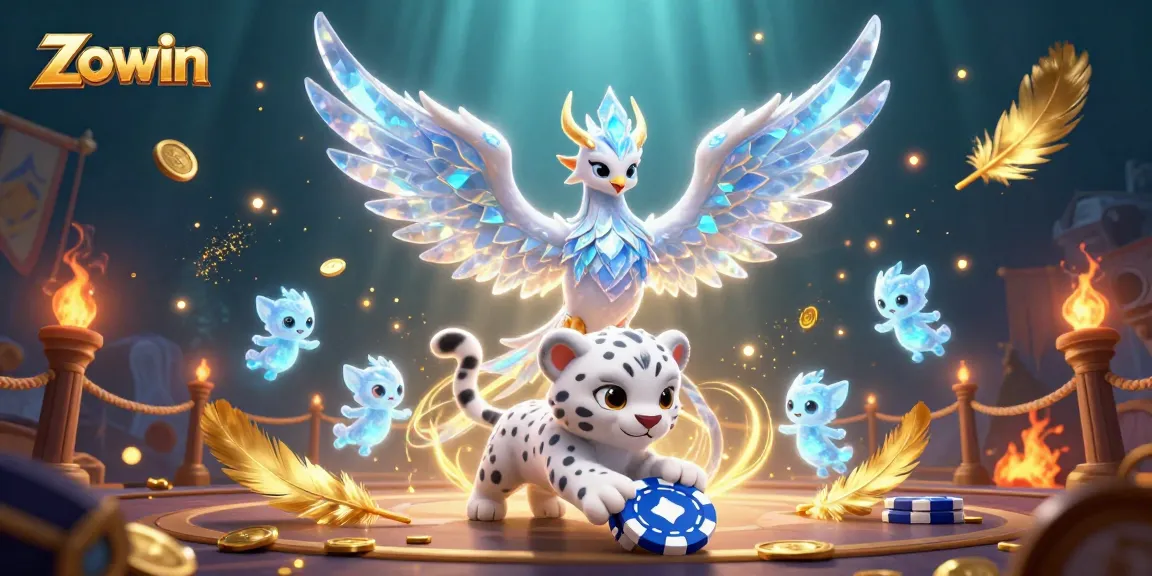 Zowin players engaging in dynamic betting action with colorful casino elements and glowing characters.