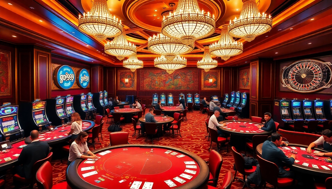 Experience high-stakes gaming at go999's classy casino tables and vibrant slot machines.