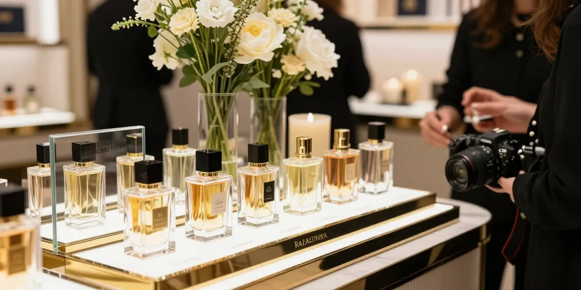 Razalympea featured in an elegant perfume boutique display with luxurious accents.