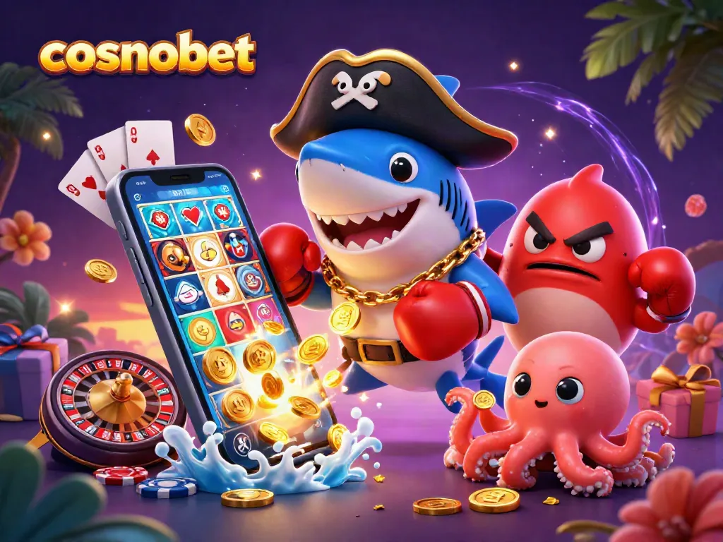 Experience the thrill of cosmobet with this vibrant casino scene featuring engaging characters and game elements.