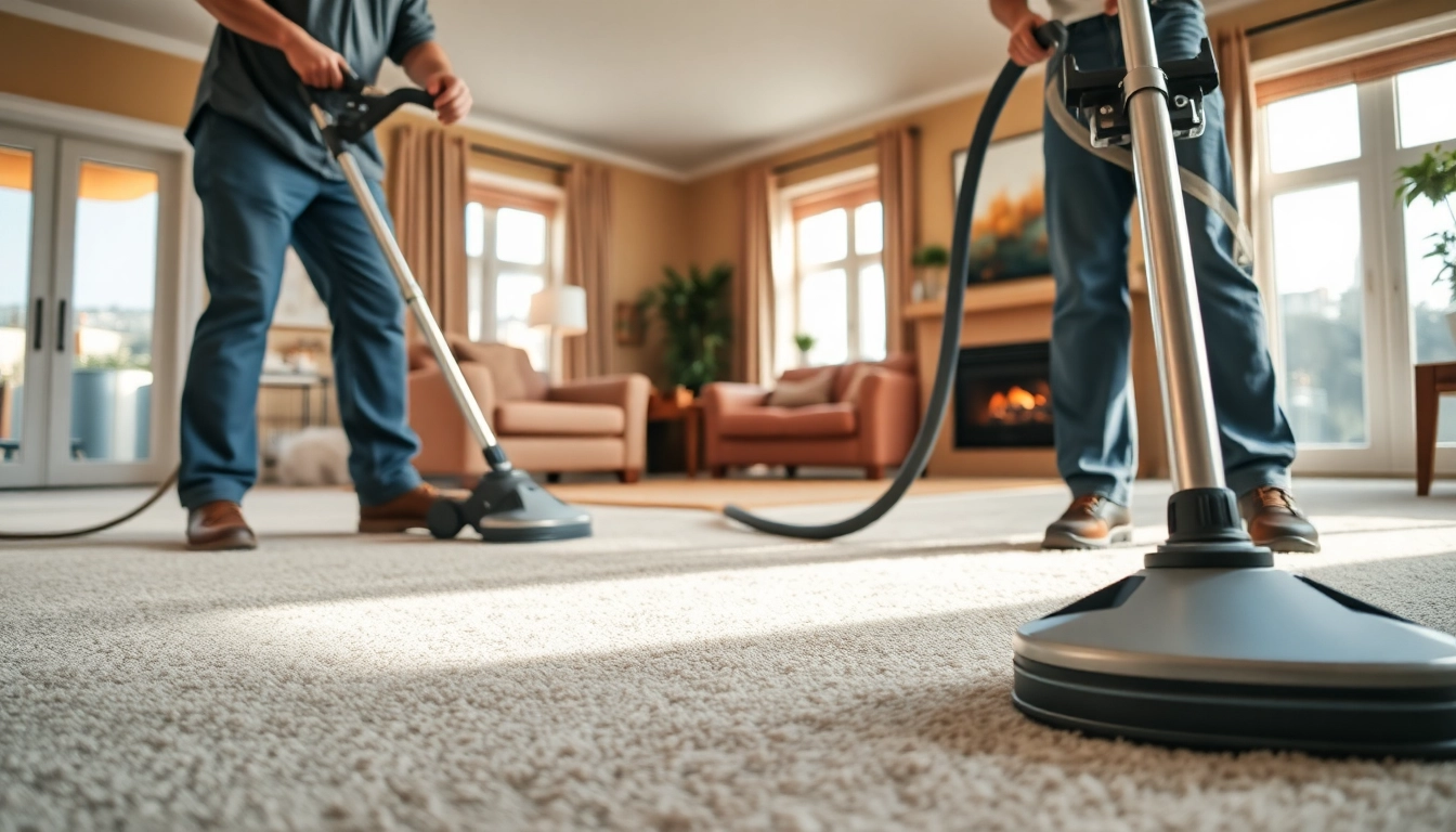 Efficient Glasgow carpet cleaning technique displayed in a beautifully lit living room.