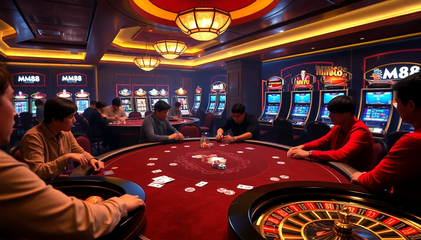 Experience the thrill of gambling with MM88 HOW in a luxurious casino setting.