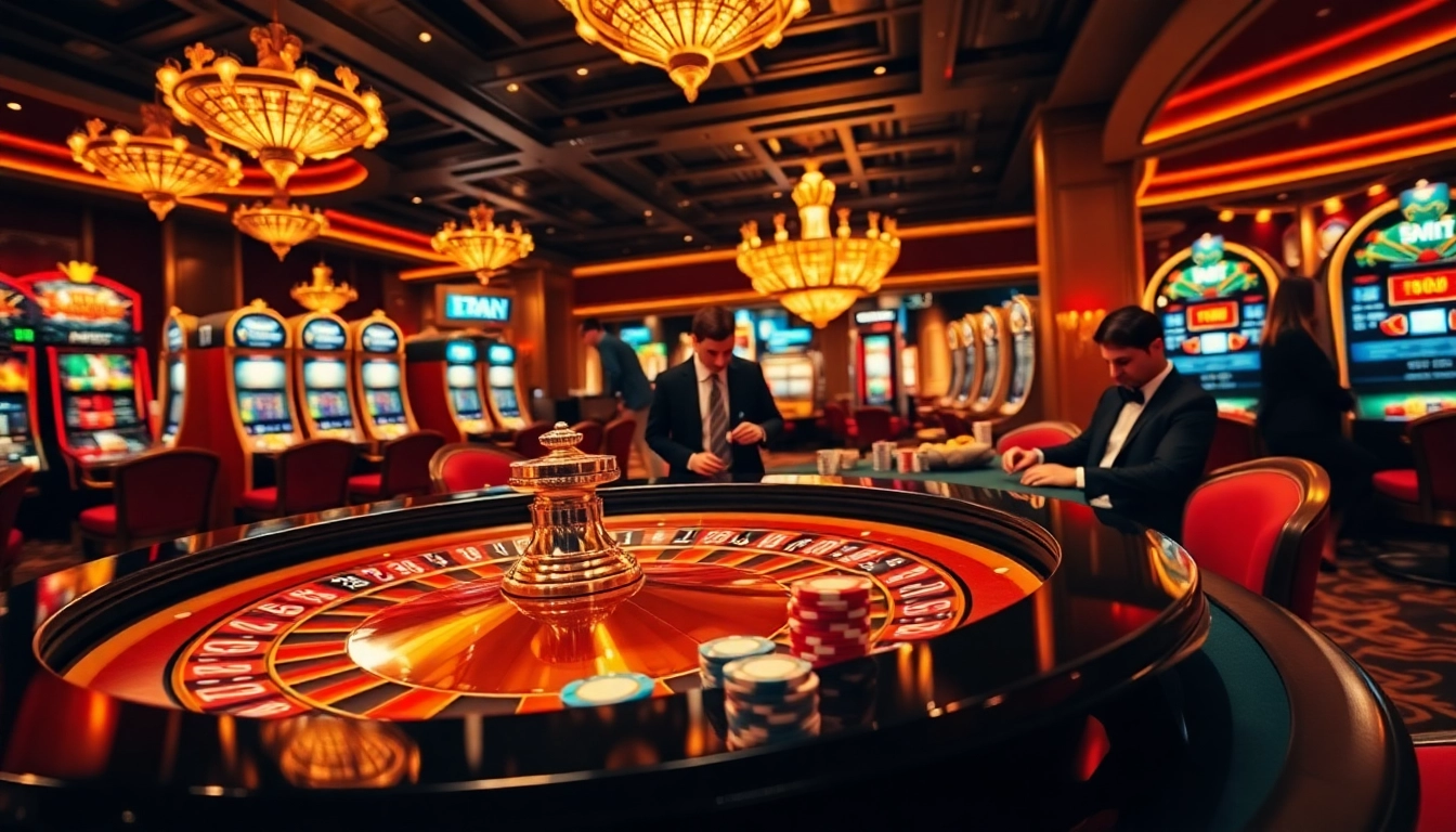 Experience the thrill of gaming at http://228kbet.net/ with vibrant casino tables and professional players engaged in action.