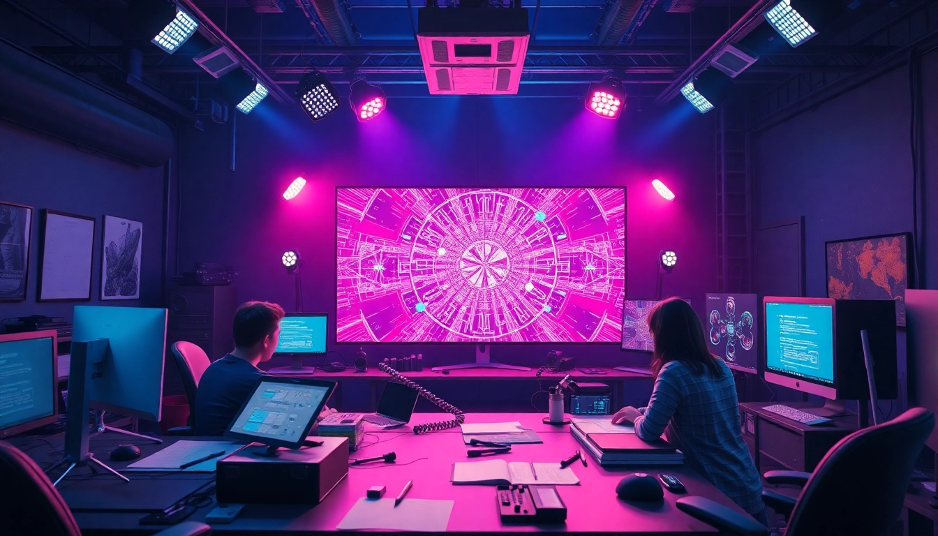 Innovative studio showcasing a collaborative atmosphere for NSFW AI image generation.